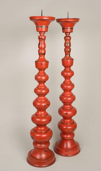 Title: Meiji Ceremonial Candlesticks (34 ) Created: Editioned Materials: Maple, lacquer Dimensions: 34 h X 8 w Retail Price: $3,250 These candlesticks were inspired by a Meiji