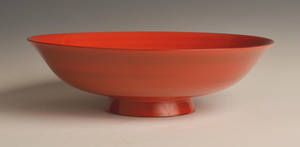 Title: Negoro Nuri Style Bowl (13-002) Created: January 2013 Materials: Cherry, lacquer Dimensions: 2.5 h X 8.