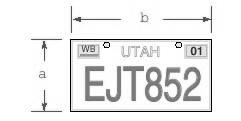 22. Find the area of the license plate in the illustration below if Select the correct answer. 23.