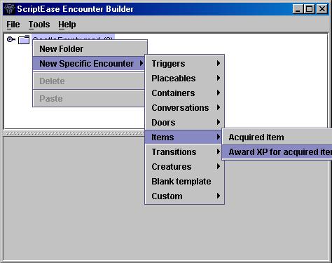 The ScriptEase Program window is set up similar to a Windows Explorer window.