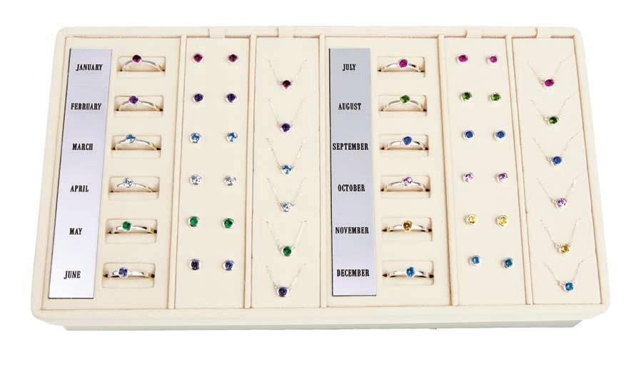 651743:60000:P Birthstone Kit, 10 1 2 5 3 8 1 3 4, $5,500 651610 Earrings, 4mm, 14K White 651609 Ring, 5mm, 14K White, size 7 651611