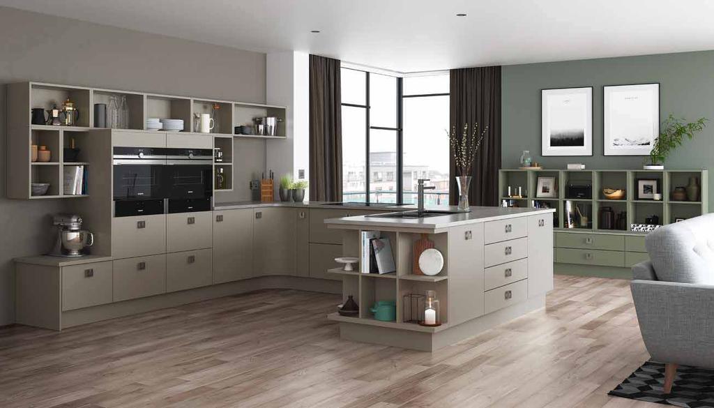 Overall look: Door style 1: INSPIRATIONAL AND EXCITING LASTRA PEBBLE GREY STAINLESS STEEL UNO