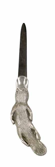 LETTER OPENER Pewter handle letter opener has a
