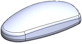 Add a 3mm fillet to the bottom edge and a 5mm fillet to the top curved edge. This is the master which defines the overall shape of the mouse.