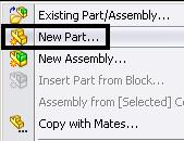 Save the assembly as mouse.sldasm. Creating an empty part within the Assy You are now ready to model the buttons.