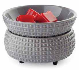 Two-Piece Warmer with Dish This decorative ceramic Candle Warmer & Dish is designed to be used with chips, melts