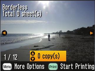 green Print button twice. To select individual photos, follow these steps: button to highlight Print Some. OK button.