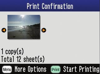 If you want to print it, press the button to select the number of copies. Repeat step f all the photos you want to print. When you have chosen all the photos you want, press the Print button.