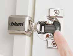 Deactivation option The BLUMOTION function can be easily deactivated on one of the hinges,