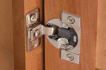 38C series COMPACT BLUMOTION 38C full overlay hinges with a 107 opening angle and 7/16" cup depth (ideal for profile doors).