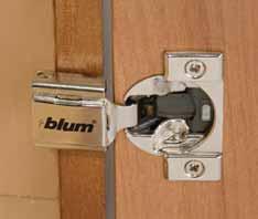 COMPACT BLUMOTION 38N hinges for partial overlay 105 Features BLUMOTION soft close integrated into the hinge cup Deactivation switch for small/light doors Overload safety feature One-piece wraparound