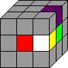 Notice that the piece in the top layer moved into the purple spot.