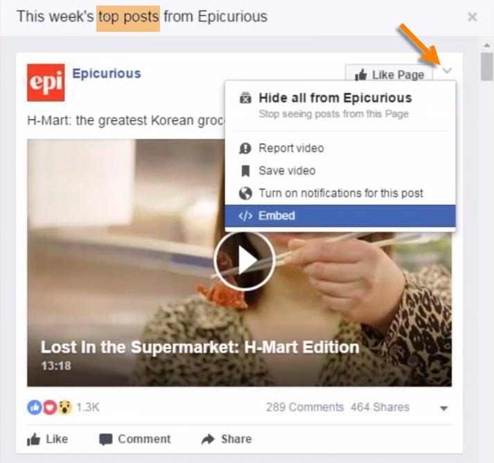 When you click on a competing Page, it will show you that Page s top post of the week.