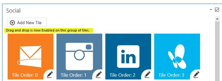 ii. Drag and Drop tile To Drag and drop tile for arranging in a required order, user should follow the steps given below: 1.
