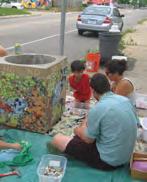 Nicky Duxbury s Art Bloks project engaged neighbors in creating a mosaic trash can.