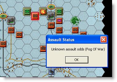 Let s now order an advance into the hex occupied by the Hungarian unit fired at previously, as shown. To enter an enemy occupied hex, you must assault it, using only undisrupted units.