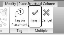 Structural Columns and Walls 6. Select the C grid and the 1 grid to place the first column. Select Finish to confirm the placement.