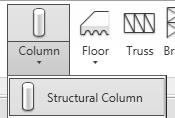 Structural Columns and Walls 17. Select the At Grids mode. Select the B grid. Select the 1 grid. This sets the intersection to B1. 18. Press the SPACEBAR. Note that the column rotates. 19.
