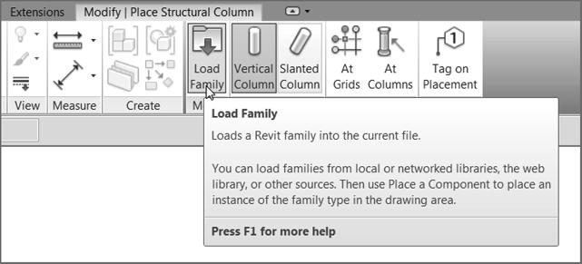 Adding Structural Col umns 3 69 4. Click the Load Family button, as shown in Figure 8. 2 2. F I G URE 8.