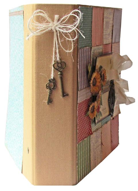 Add an Ornate Metal Key Hole to the right edge of the journaling block. Make sure to add mini brads as shown.