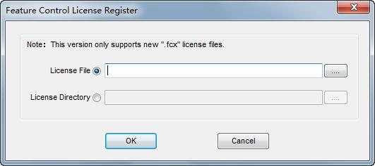Operations Step 3 Select the import method in the Feature Control License Register dialog box.