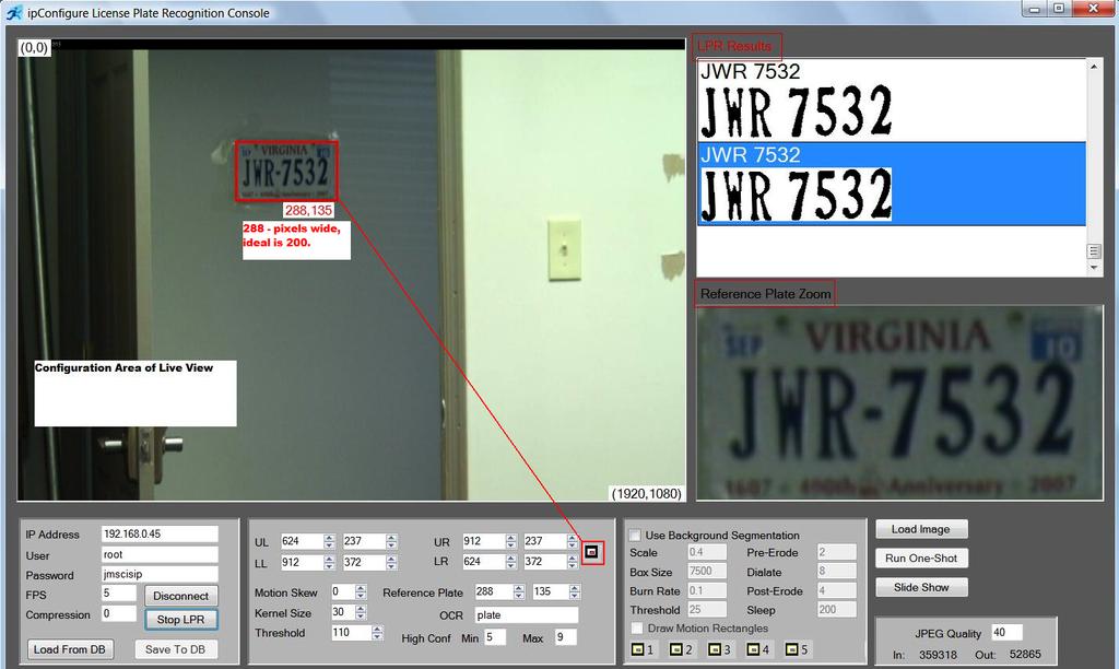 DETAILS OF THE ITEMS ABOVE: 1. Configuration Area of Live View: This is an active live view window of the camera you connect to.