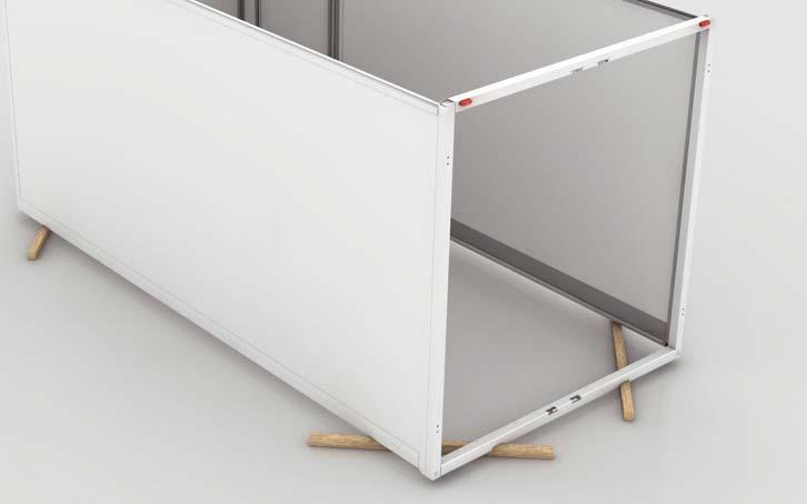 Without a base Ensure that the C profile on the rear frame rests directly below the profile