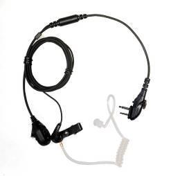 Earbud with on-mic PTT D-earset