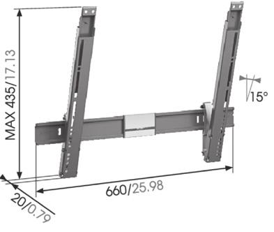 The TV column can only be fitted above a partition. The partition is provided with a cutout section for cables (no surcharge). No drawers are possible below the TV column. TV column 52 approx.