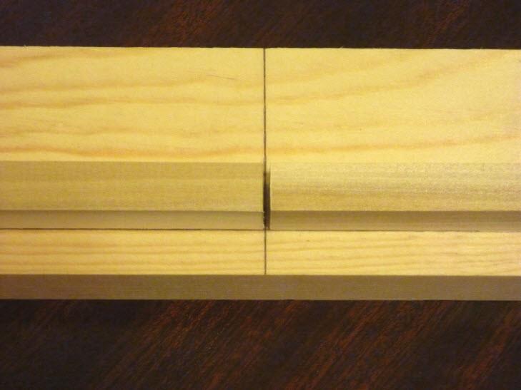 9 The straight, factory edges should meet in the middle of the base board.