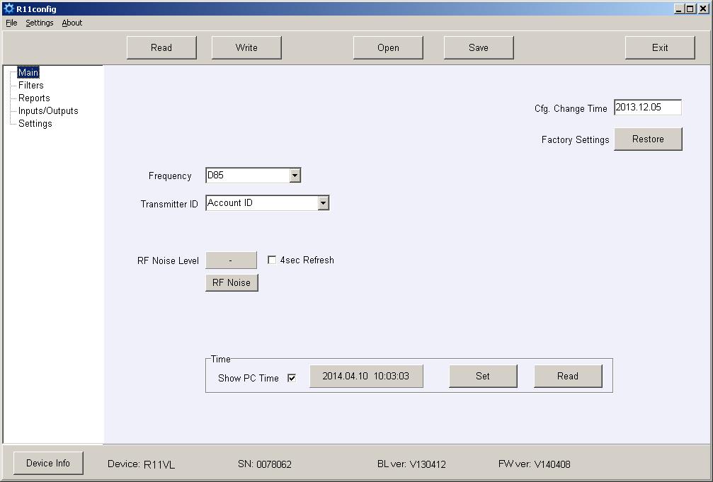 Configuration of Repeater Operating parameters of the repeater are set by parameter setting software for separate nodes. Detailed setting procedure is described in the installation manuals.