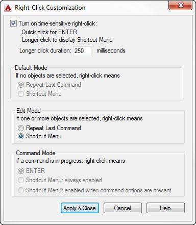 Section 7 - Right-Click Customization In order to see the same result whenever you do these exercises, it is necessary to customize the operation of the right button of the mouse.