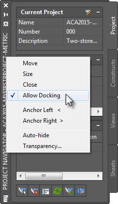 10. Click with right mouse button on the title bar of the Project Navigator, and then in the flyout