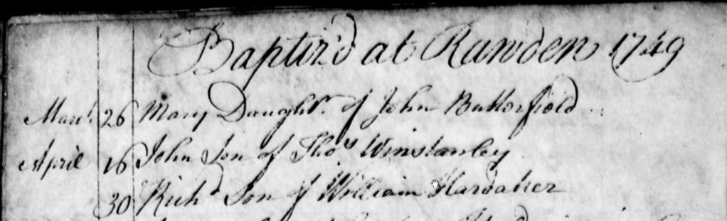 born at about the right time, but I think he died as a child, buried at Rawdon chapel, 27-Sep 1752. (Parry and Simpson have this event recorded as Ruth, not Richard. I am fairly sure that is an error.