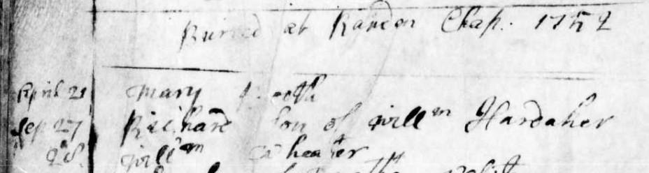 To do so, we start with Richard and Hannah married in 1755 and I believe they had the following children1; John, christened, 11-May, 1756, Rawdon chapel, son of Richard.