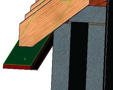 the soffit with the underside of the rafter.