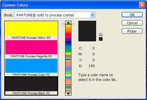 Changing a curve will change the distribution of the ink. Figure 6. Clicking one of the color patches on the Duotone Options dialog opens the color picker.
