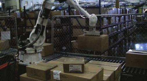 This commercial robot is using software developed in partnership with NASA to identify boxes and move them from a pallet to a conveyer belt.