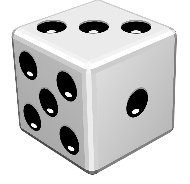 Anna performs the following steps after each roll to determine whether or not she gets a point. First, Anna determines the sum, S, of the numbers on the top faces. On the roll shown above, S = 9.