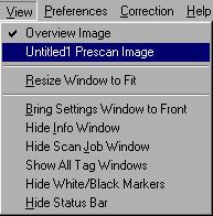 Prescan Image By default, the Prescan Image Command does not exist, unless you press the Prescan button.