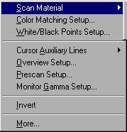 Scan Material This command allows you to select the correct scan material. Scan materials can be classified into three types: Reflectives, such as photographs or prints. Positives, such as slides.