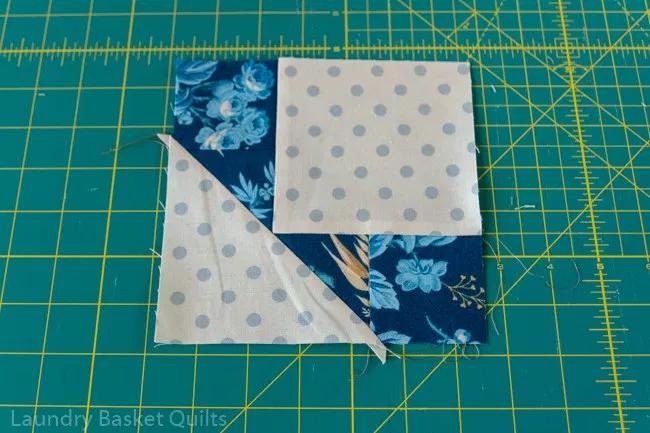 Sew it together starting with blue triangle and