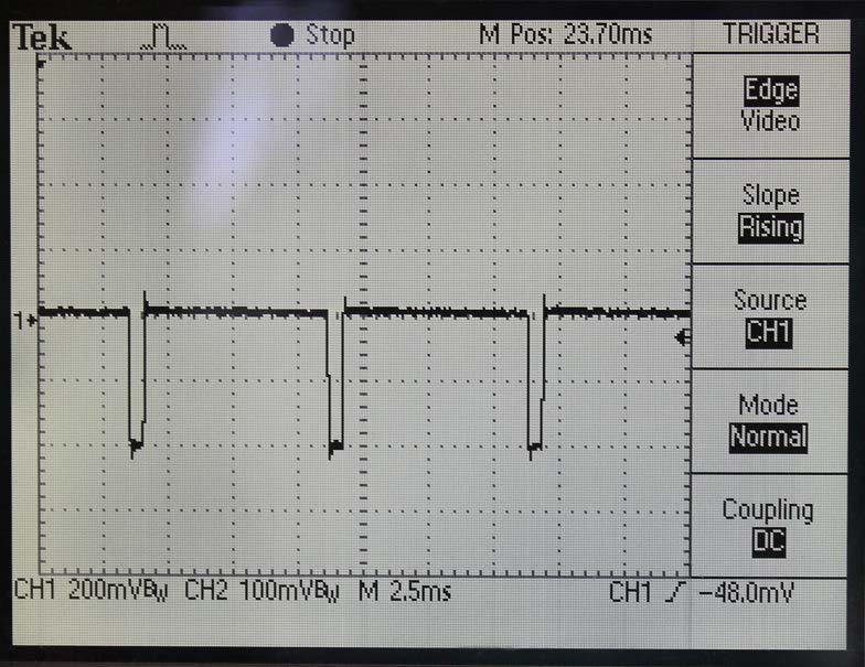 5 From square to PWM the waveform looks more typical. The pulse continues to widen past the square shape and the whole waveform shift downward.