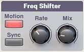 6.8.2 FREQ SHIFTER A frequency shifter uses phase offsets to alter the frequency content of a signal. By modulating the effect, you can get very interesting timbral movement in a sound.
