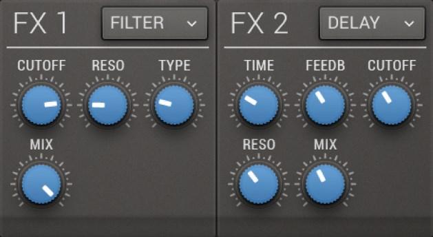 Delay Time: adjusts delay time (synced to Host-BPM) Feedback: intensity of internal feedback Cutoff: controls the cutoff of the built in low-pass filter Reso: controls the resonance of the built in