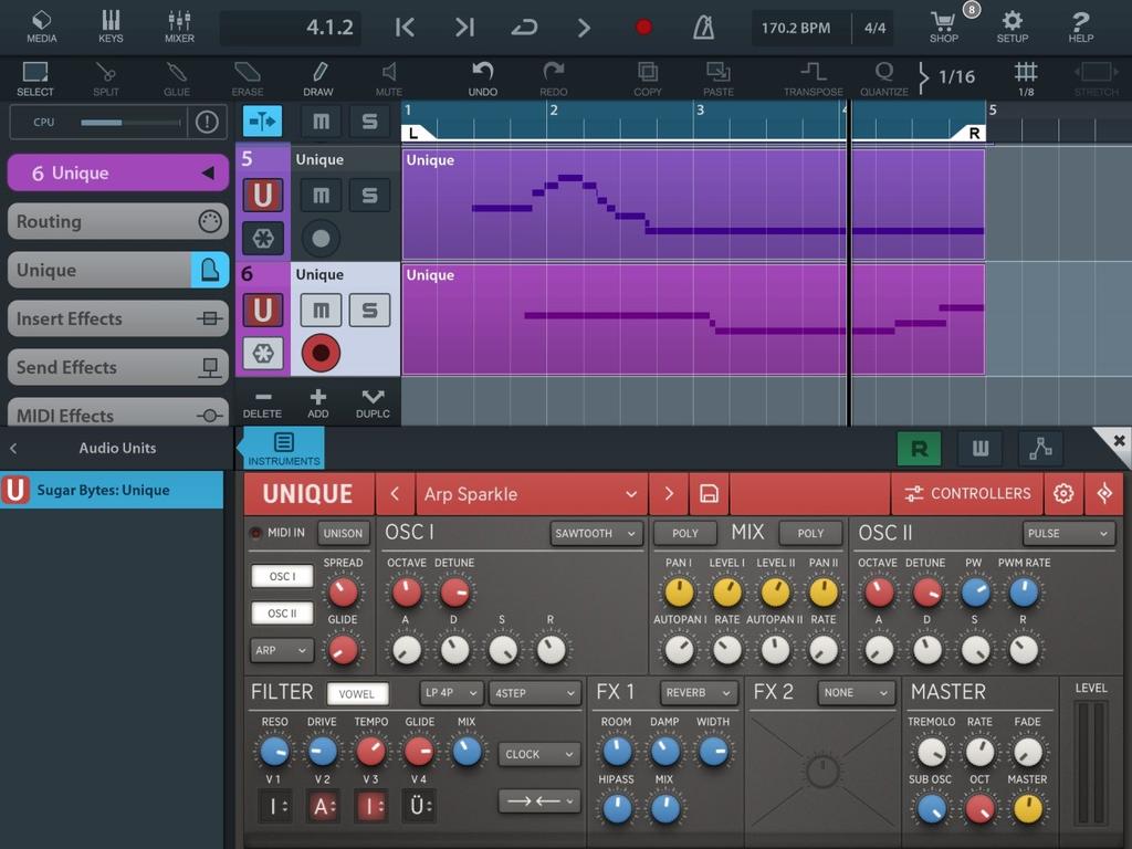 Unique as a plugin inside your favorite portable DAW Unique supports the Audio Unit V3 standard making it possible to load multiple instances into any DAW that supports AUv3.