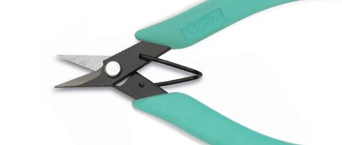 8001984 240 55º angle cutting shears For soft wires up to 0.8 mm Ø - Total length: 126 mm - Weight: 43 gr.