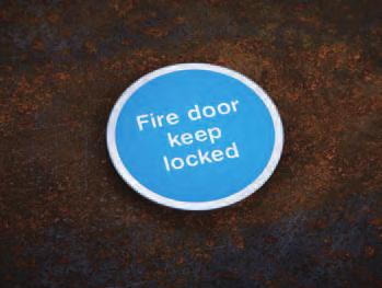 SS8448S MODRIC FIRE DOOR KEEP LOCKED SIGN Self adhesive Adheres to safety sign legislation BS 5499 1.