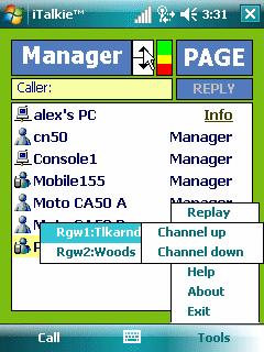 ) Receive emergency notifications Display log of incoming calls and messages for easy reply WLAN (WiFi) italkie PC
