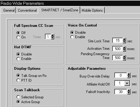 PROGRAMMING Scan Talkback When a message is received when scanning, this parameter selects how the radio responds during the call hang time.
